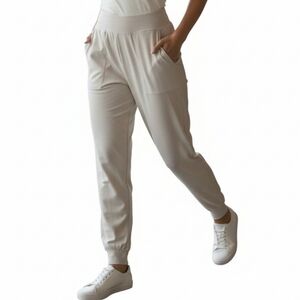Womens' DANSKIN Cream Jogger Pants | High Waist Lounge Athleisure Sweatpants
